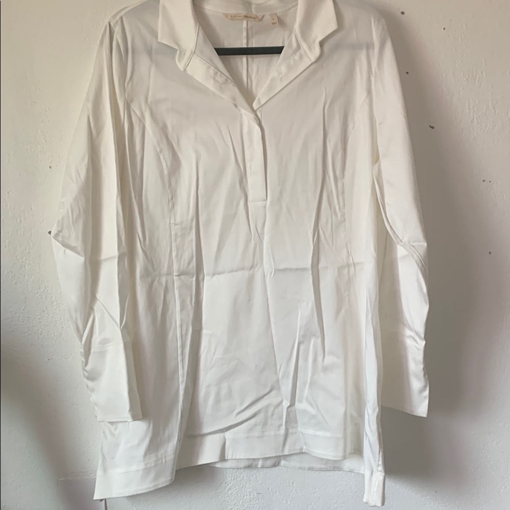 Soft Surroundings White Button Down Shirt